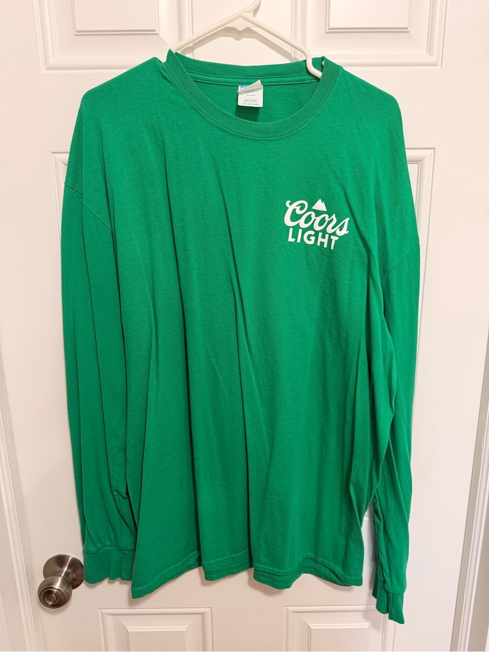 Port and Company Green Crewneck Tee with White Neck Label